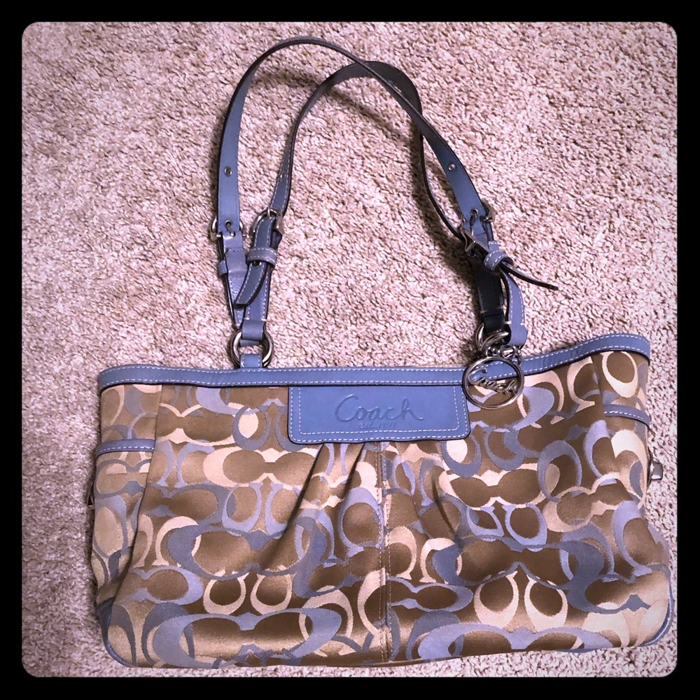 Coach East West pleated Op art tote